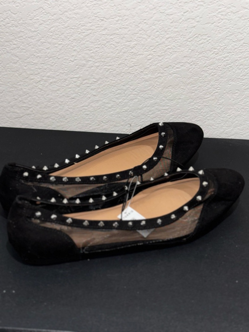 torrid Black Studded Mesh Pointed-Toe Flats - Picture 2 of 6